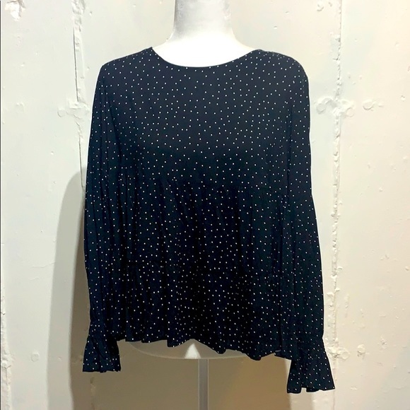 POPSUGAR Tops - Pop sugar black and white polkadot baby doll top
